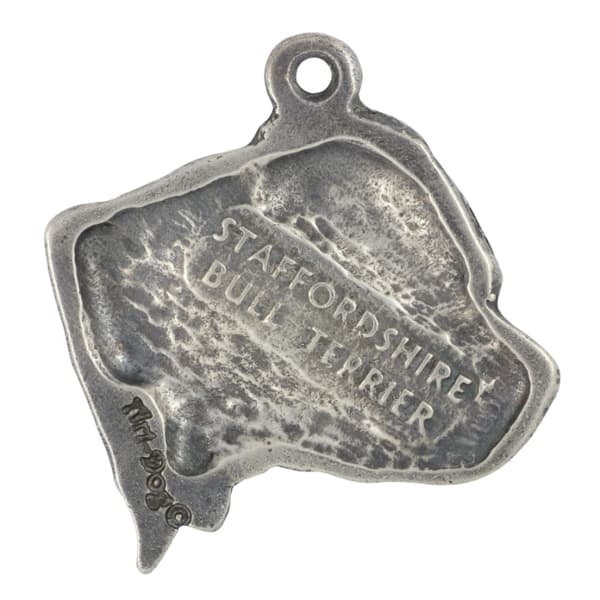 Staffordshire Bull Terrier, Staffik, Staffi II - halsband med en hund, hundhänge på en silverkedja, unika Art-Dog-smycken