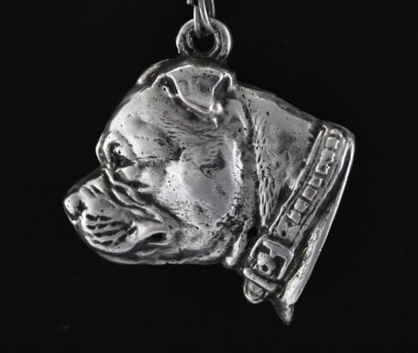 Staffordshire Bull Terrier, Staffik, Staffi II - halsband med en hund, hundhänge på en silverkedja, unika Art-Dog-smycken