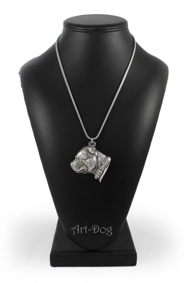 Staffordshire Bull Terrier, Staffik, Staffi II - halsband med en hund, hundhänge på en silverkedja, unika Art-Dog-smycken