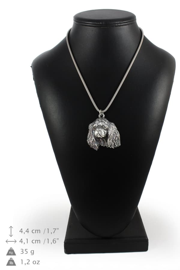 Cavalier King Charles Spaniel I - halsband med en hund, hundhänge på en silverkedja, unika Art-Dog-smycken
