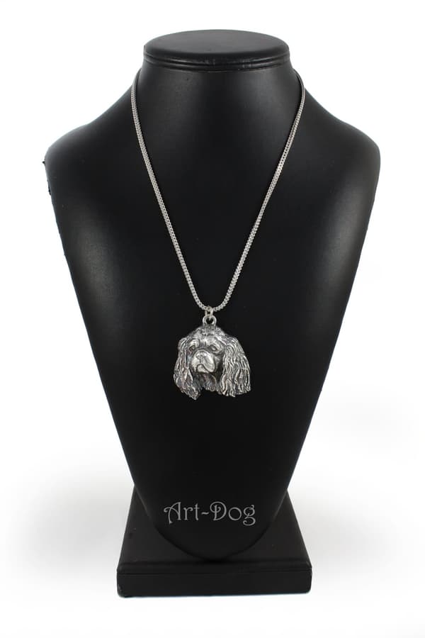 Cavalier King Charles Spaniel I - halsband med en hund, hundhänge på en silverkedja, unika Art-Dog-smycken