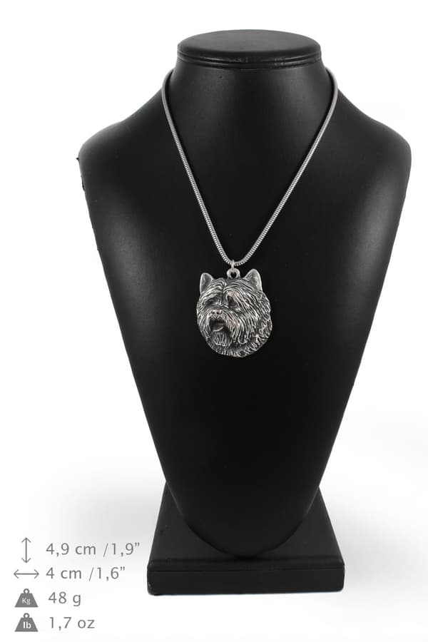 Cairn Terrier - halsband med en hund, hundhänge på en silverkedja, unika Art-Dog-smycken