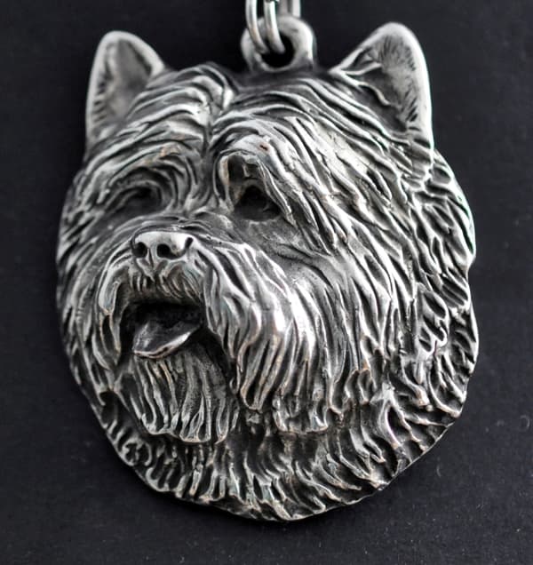 Cairn Terrier - halsband med en hund, hundhänge på en silverkedja, unika Art-Dog-smycken