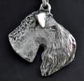 Pikkukuva 2 / 8: Kerry Blue Terrier, Irish Blue Terrier - kaulakoru koiran kanssa, koiran riipus hopeaketjussa, ainutlaatuiset Art-Dog korut