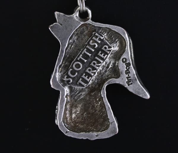 Scottish Terrier, Aberdeen Terrier - halsband med en hund, hundhänge på en silverkedja, unika Art-Dog-smycken