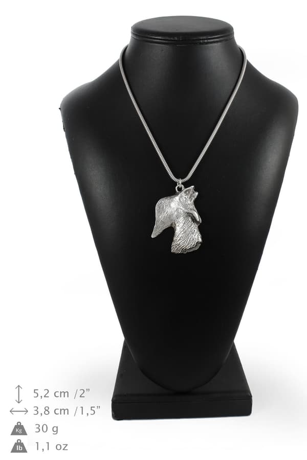 Scottish Terrier, Aberdeen Terrier - halsband med en hund, hundhänge på en silverkedja, unika Art-Dog-smycken