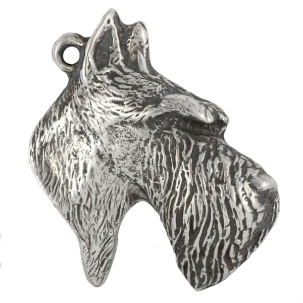 Scottish Terrier, Aberdeen Terrier - halsband med en hund, hundhänge på en silverkedja, unika Art-Dog-smycken