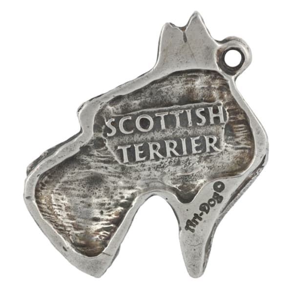 Scottish Terrier, Aberdeen Terrier - halsband med en hund, hundhänge på en silverkedja, unika Art-Dog-smycken