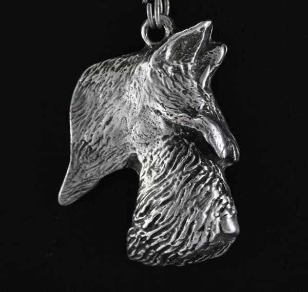 Scottish Terrier, Aberdeen Terrier - halsband med en hund, hundhänge på en silverkedja, unika Art-Dog-smycken