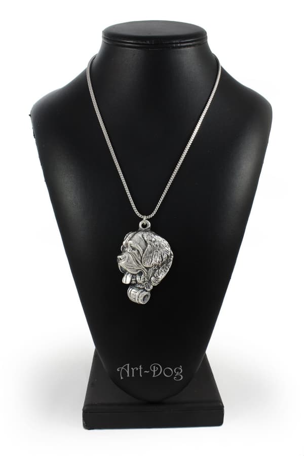 St. Bernard, hund från St. Bernarda - halsband med en hund, hundhänge på en silverkedja, unika Art-Dog-smycken