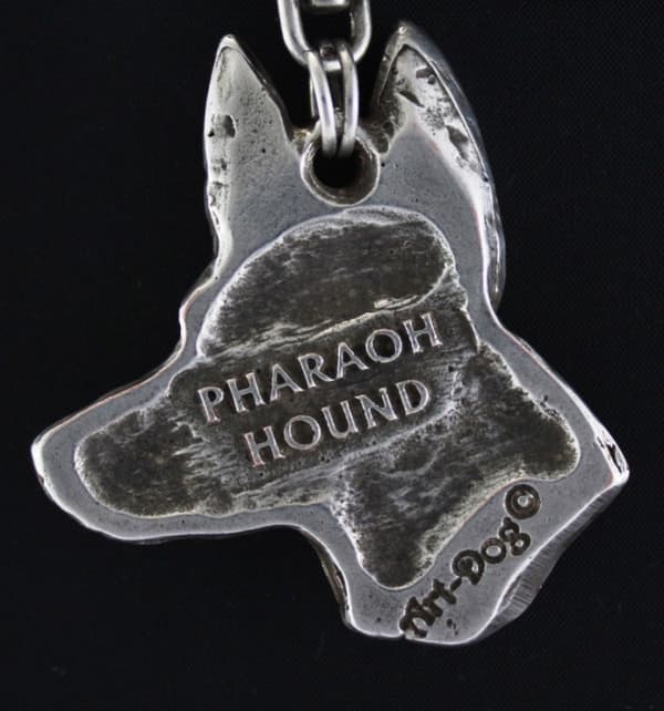 Faraos hund, maltesisk vinthund - halsband med en hund, hundhänge på en silverkedja, unika Art-Dog-smycken