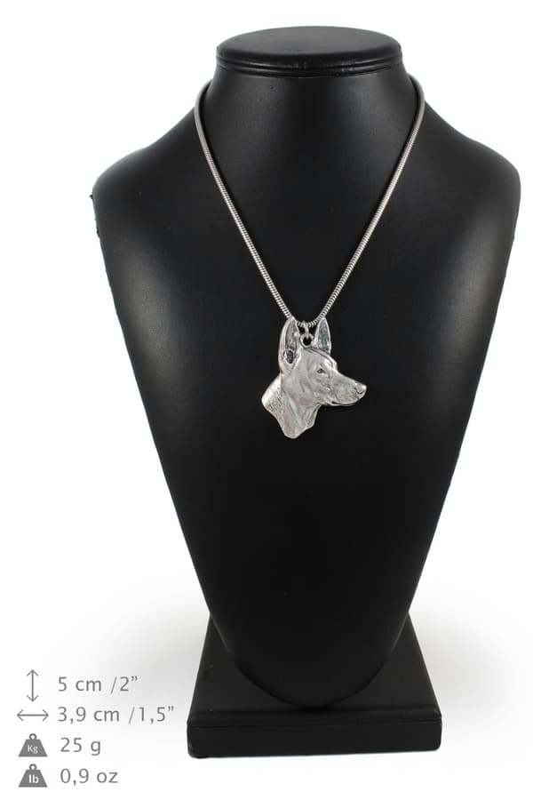 Faraos hund, maltesisk vinthund - halsband med en hund, hundhänge på en silverkedja, unika Art-Dog-smycken