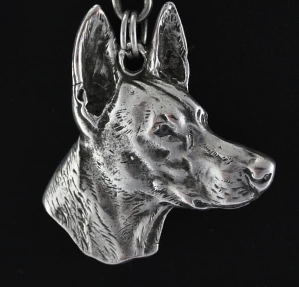 Faraos hund, maltesisk vinthund - halsband med en hund, hundhänge på en silverkedja, unika Art-Dog-smycken