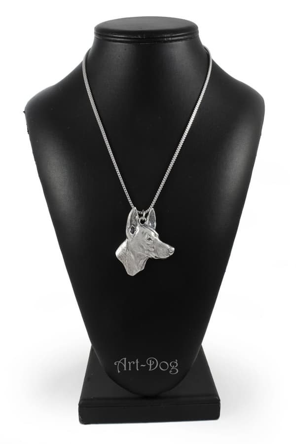 Faraos hund, maltesisk vinthund - halsband med en hund, hundhänge på en silverkedja, unika Art-Dog-smycken