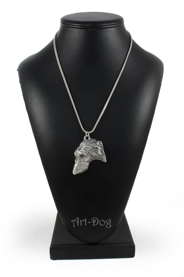 Scottish Greyhound, Deerhound - halsband med en hund, hundhänge på en silverkedja, unika Art-Dog-smycken