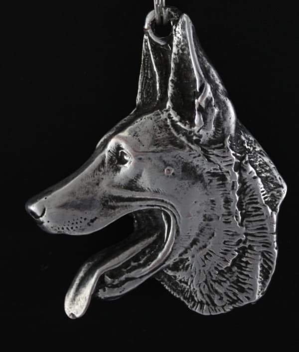 Afrikansk vinthund, Azawakh I - halsband med en hund, hundhänge på en silverkedja, unika Art-Dog-smycken