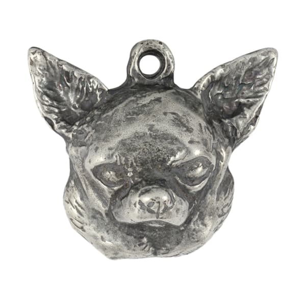 Lyhytkarvainen Chihuahua - kaulakoru koiralla, koiran riipus hopeaketjussa, ainutlaatuiset Art-Dog korut