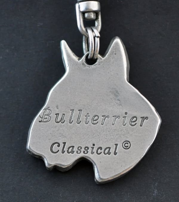 Bull terrier, Bull Terrier III - halsband med en hund, hundhänge på en silverkedja, unika Art-Dog smycken