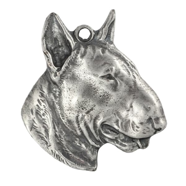 Bull terrier, Bull Terrier III - halsband med en hund, hundhänge på en silverkedja, unika Art-Dog smycken