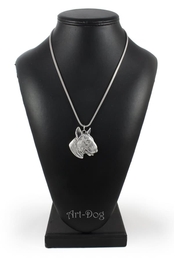 Bull terrier, Bull Terrier III - halsband med en hund, hundhänge på en silverkedja, unika Art-Dog smycken