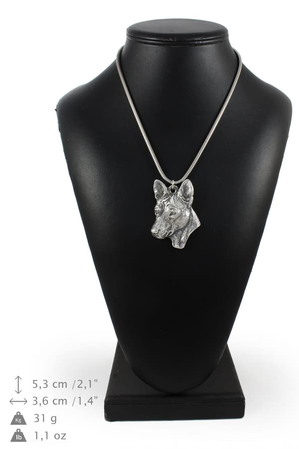 Basenji, Basenji, Kongo hund - halsband med en hund, hundhänge på en silverkedja, unika Art-Dog smycken
