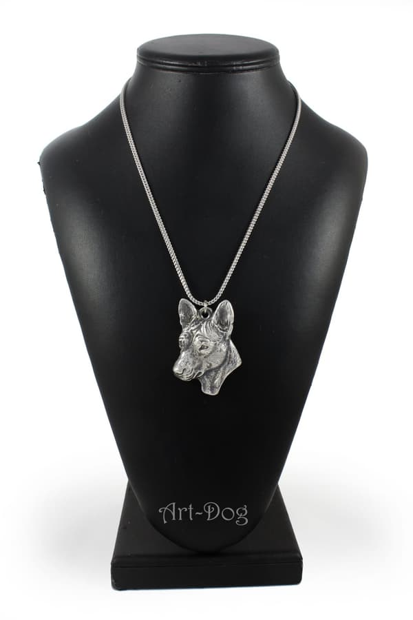Basenji, Basenji, Kongo hund - halsband med en hund, hundhänge på en silverkedja, unika Art-Dog smycken