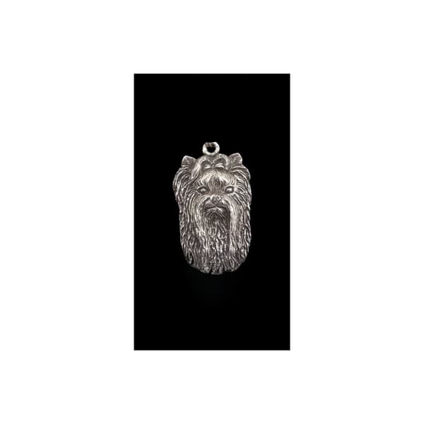 Yorkshirenterrieri, York, York, Yorkie II - kaulakoru koiran kanssa, koirariipus hopeaketjussa, ainutlaatuiset Art-Dog-korut