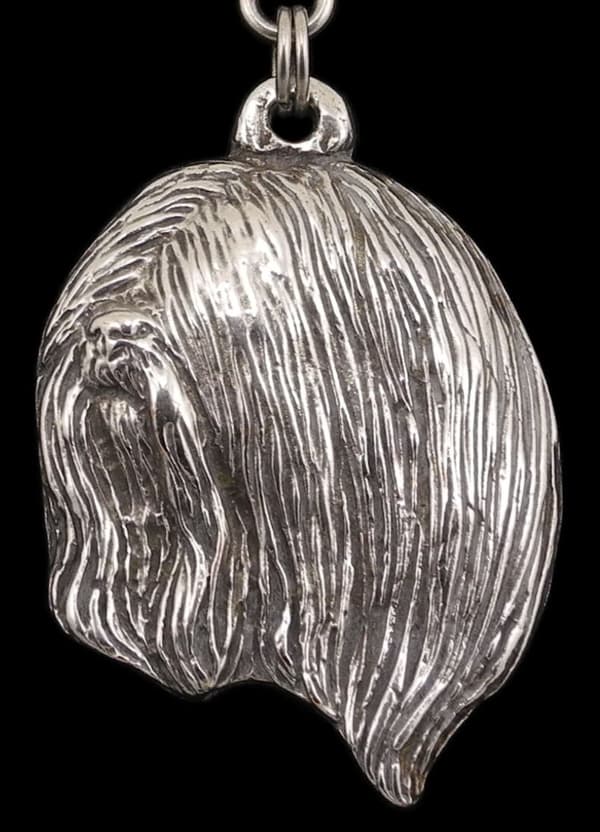 Lhasa Apso - halsband med en hund, hundhänge på en silverkedja, unika Art-Dog-smycken