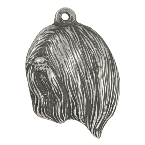 Lhasa Apso - halsband med en hund, hundhänge på en silverkedja, unika Art-Dog-smycken