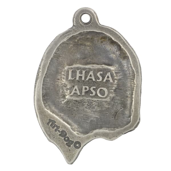 Lhasa Apso - halsband med en hund, hundhänge på en silverkedja, unika Art-Dog-smycken