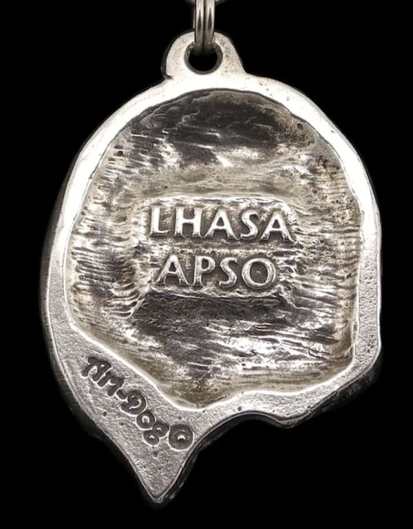 Lhasa Apso - halsband med en hund, hundhänge på en silverkedja, unika Art-Dog-smycken