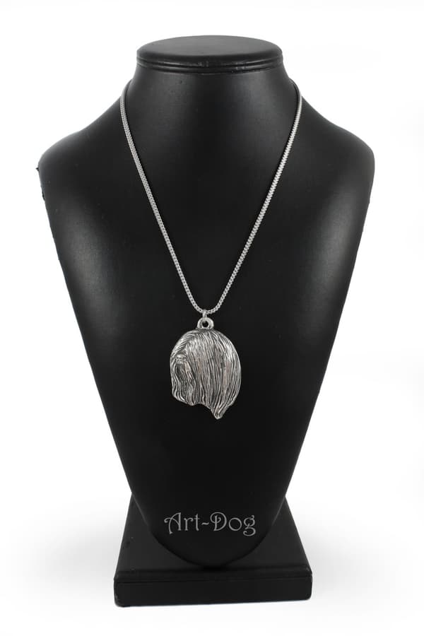 Lhasa Apso - halsband med en hund, hundhänge på en silverkedja, unika Art-Dog-smycken