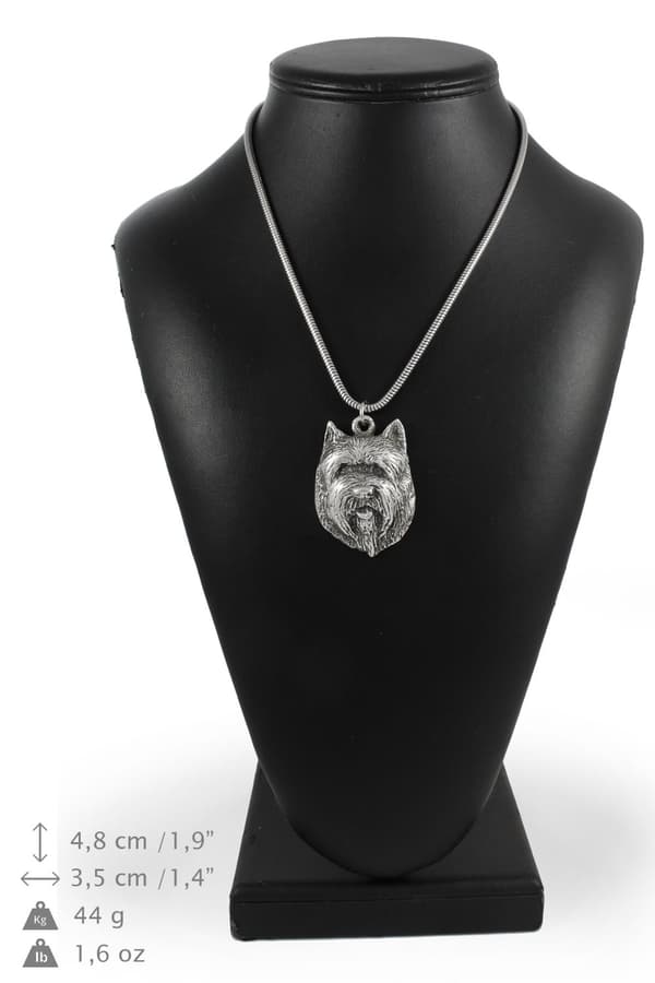Cairn Terrier II - halsband med en hund, hundhänge på en silverkedja, unika Art-Dog-smycken