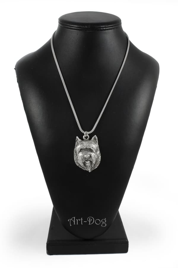 Cairn Terrier II - halsband med en hund, hundhänge på en silverkedja, unika Art-Dog-smycken