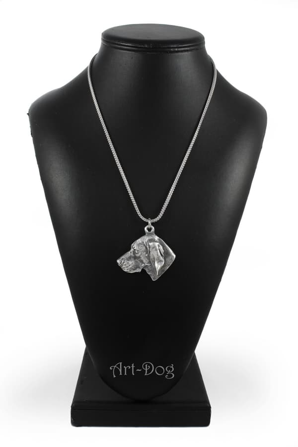 Vizsla, ungerska Vizsla - halsband med en hund, hundhänge på en silverkedja, unika Art-Dog-smycken