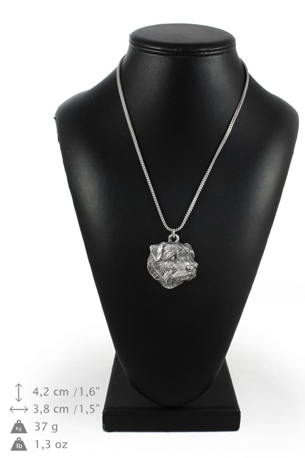 Norfolk Terrier - halsband med en hund, hundhänge på en silverkedja, unika Art-Dog-smycken