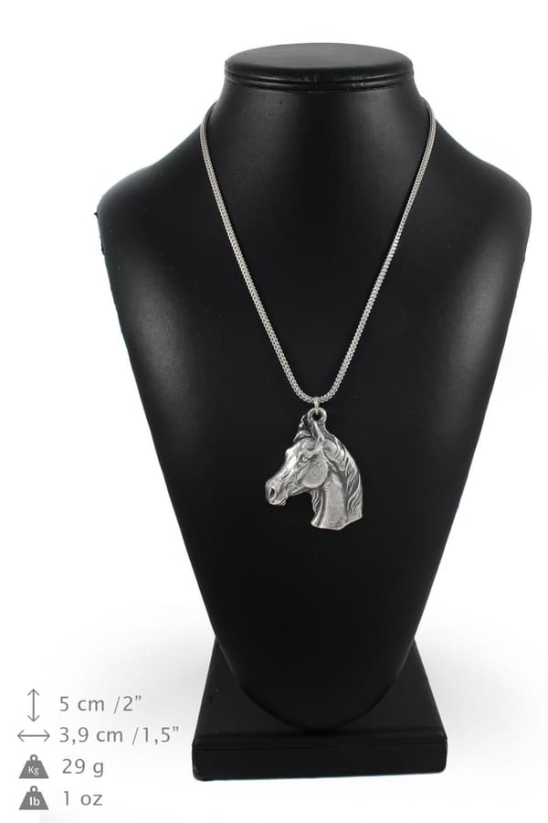 Arabisk häst - halsband med en häst, hästhänge på en silverkedja, unika Art-Dog-smycken