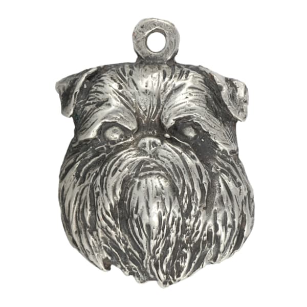 Brussels Griffon, Griffon bruxellois - kaulakoru koiran kanssa, koirariipus hopeaketjussa, ainutlaatuiset Art-Dog korut