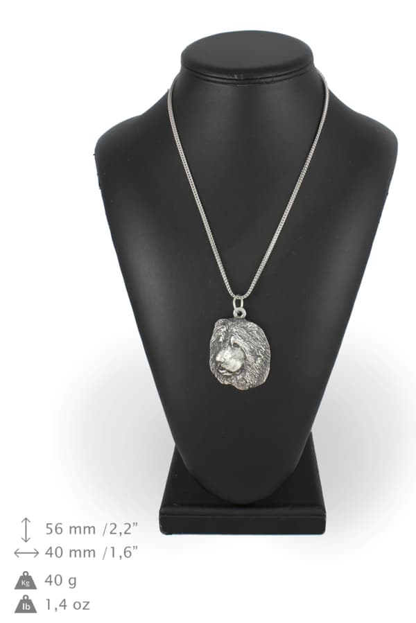 Kaukasisk herdehund - halsband med en hund, hundhänge på en silverkedja, unika Art-Dog-smycken