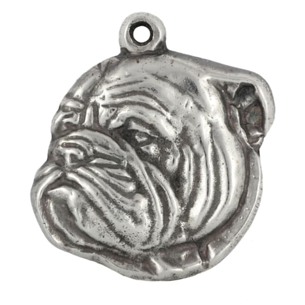 Englanninbulldoggi, Bulldog III - kaulakoru koiran kanssa, koiran riipus hopeaketjussa, ainutlaatuiset Art-Dog-korut