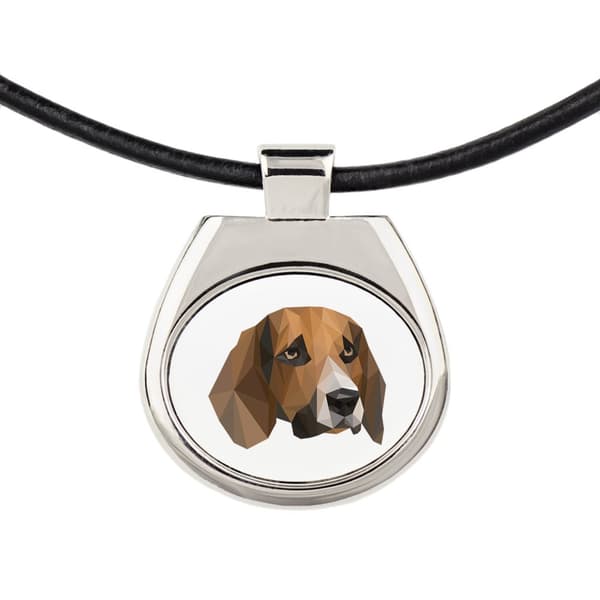 Beagle - halsband med ett foto och en geometrisk inskription av Art-Dog