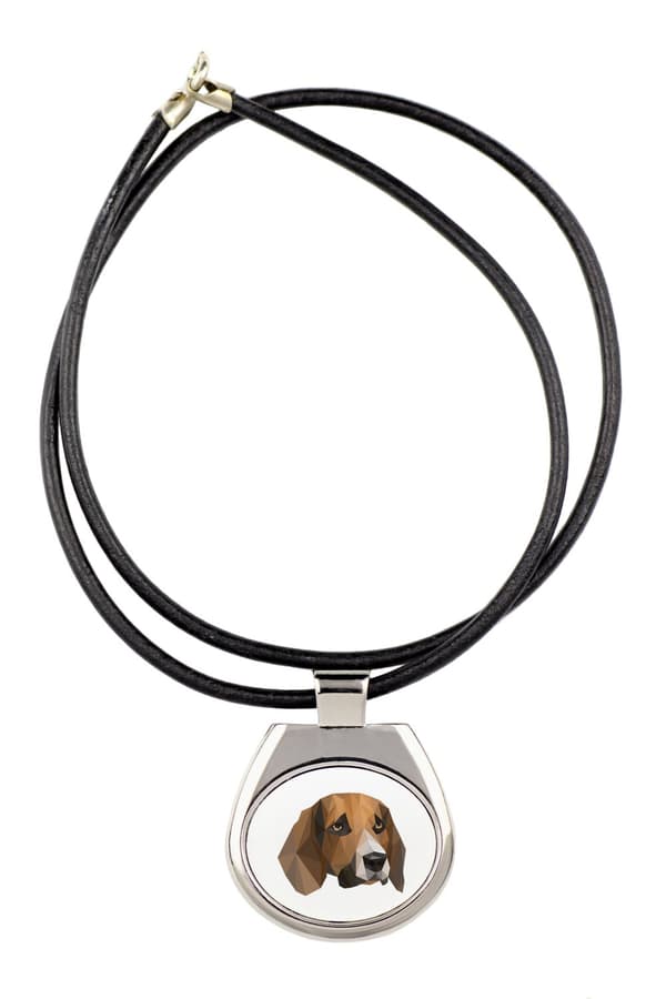 Beagle - halsband med ett foto och en geometrisk inskription av Art-Dog