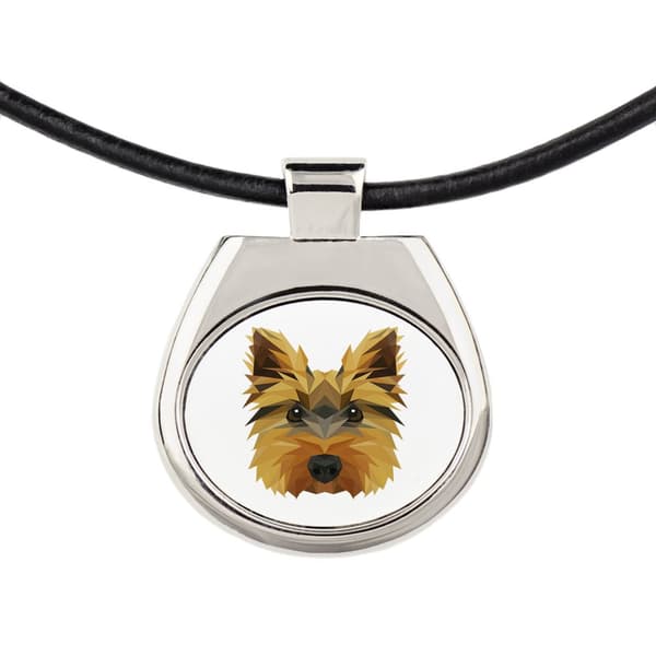 Yorkshire Terrier, York, York, Yorkie - halskæde med et foto og en geometrisk inskription af Art-Dog