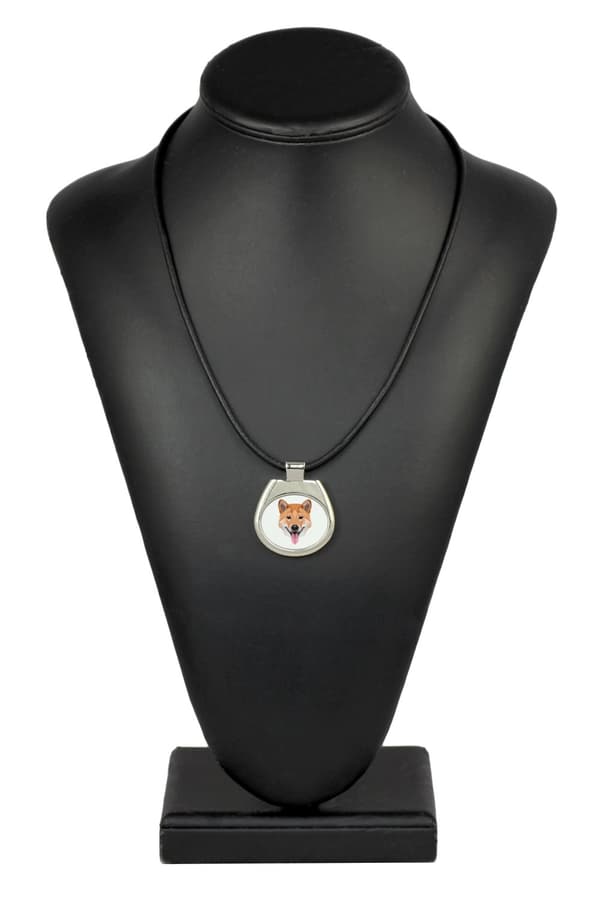 Shiba Inu - halsband med ett foto och en geometrisk inskription av Art-Dog