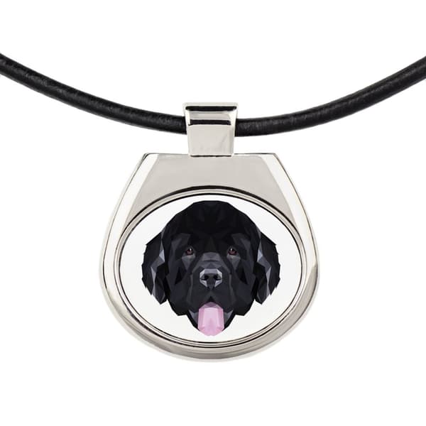 Newfoundland, Newfoundland, Wodołaz - kaulakoru valokuvalla ja geometrisella kirjoituksella Art-Dog
