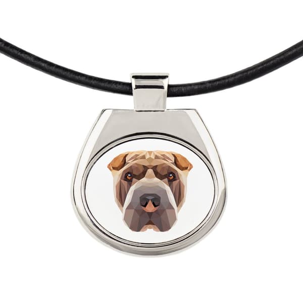 Shar Pei - kaulakoru valokuvalla ja geometrisella kirjoituksella Art-Dogilta