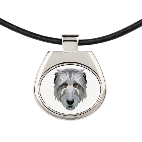 Irlanninsusikoira, Irlanninsusikoira - kaulakoru valokuvalla ja geometrisella kirjoituksella Art-Dog