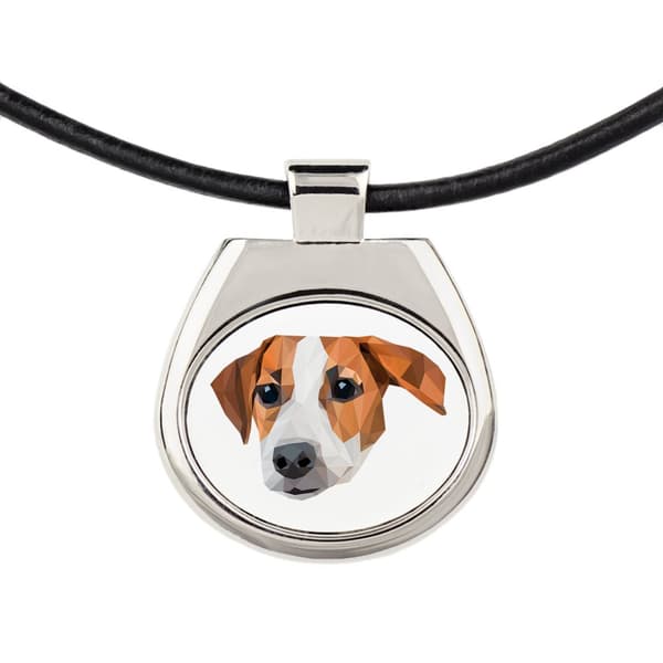 Jack Russell Terrier - halskæde med et foto og en geometrisk inskription af Art-Dog