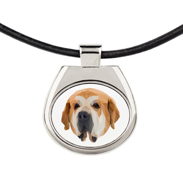 Spansk Mastiff - halskæde med et foto og en geometrisk inskription af Art-Dog