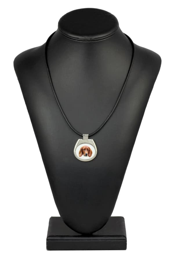 Engelsk setter, Laverack - halsband med ett foto och en geometrisk inskription av Art-Dog